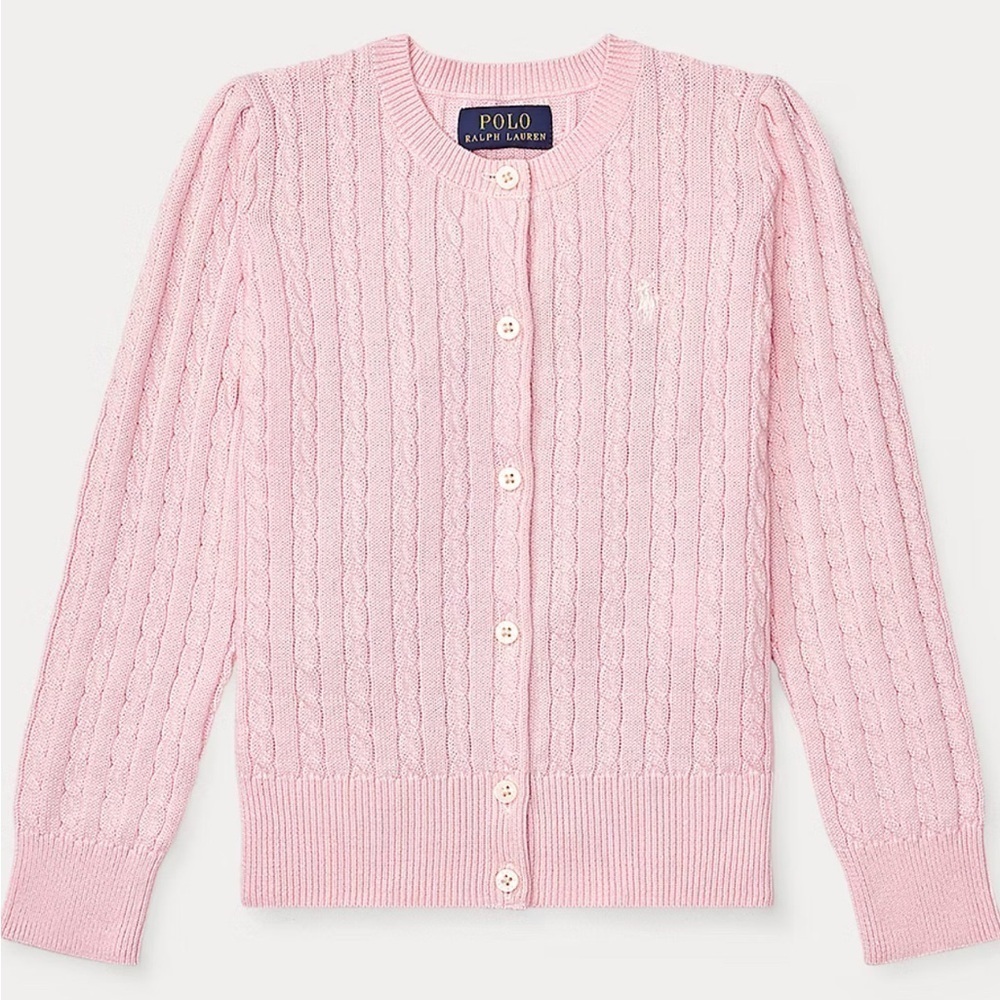 Ralph Lauren Mini-Cable Cotton Cardigan. Size 12m